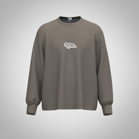 "Pebbles" Long Sleeve Box T-Shirt in Shadow